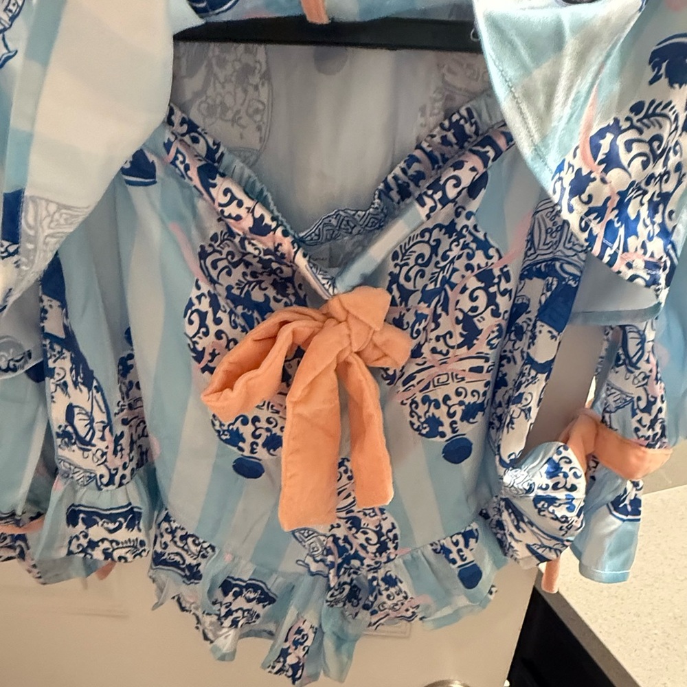 8 OAK Lane Blue and Pink Patterned Pajama Set - Picture 7 of 11